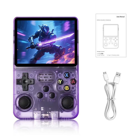 R36S Retro Open-Source Handheld Console - Classic Vertical Design / Dual Joysticks / Transparent Shell