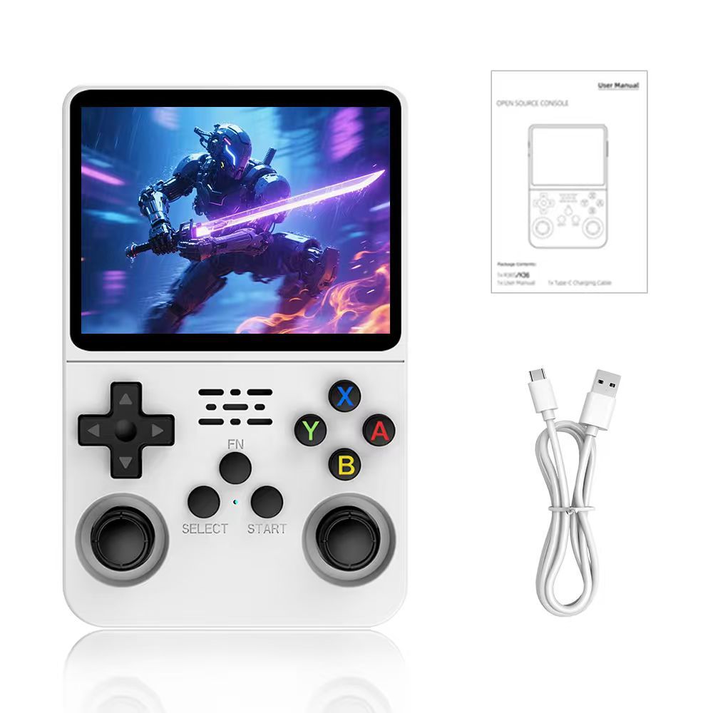 R36S Retro Open-Source Handheld Console - Classic Vertical Design / Dual Joysticks / Transparent Shell