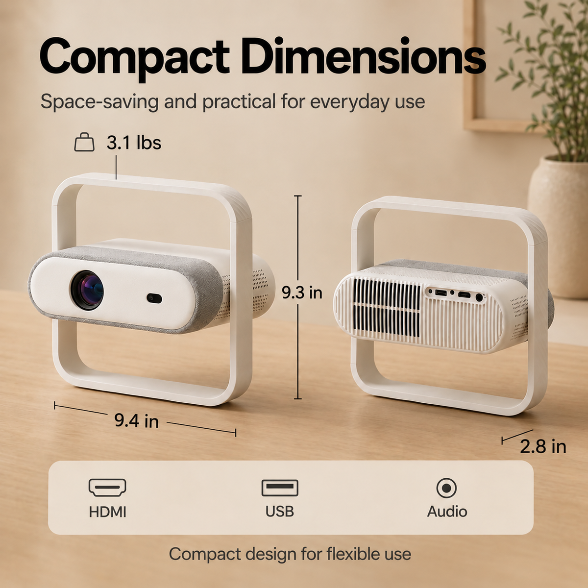 NSL03 Smart Portable Projector with Android System, Auto Focus & Auto Keystone