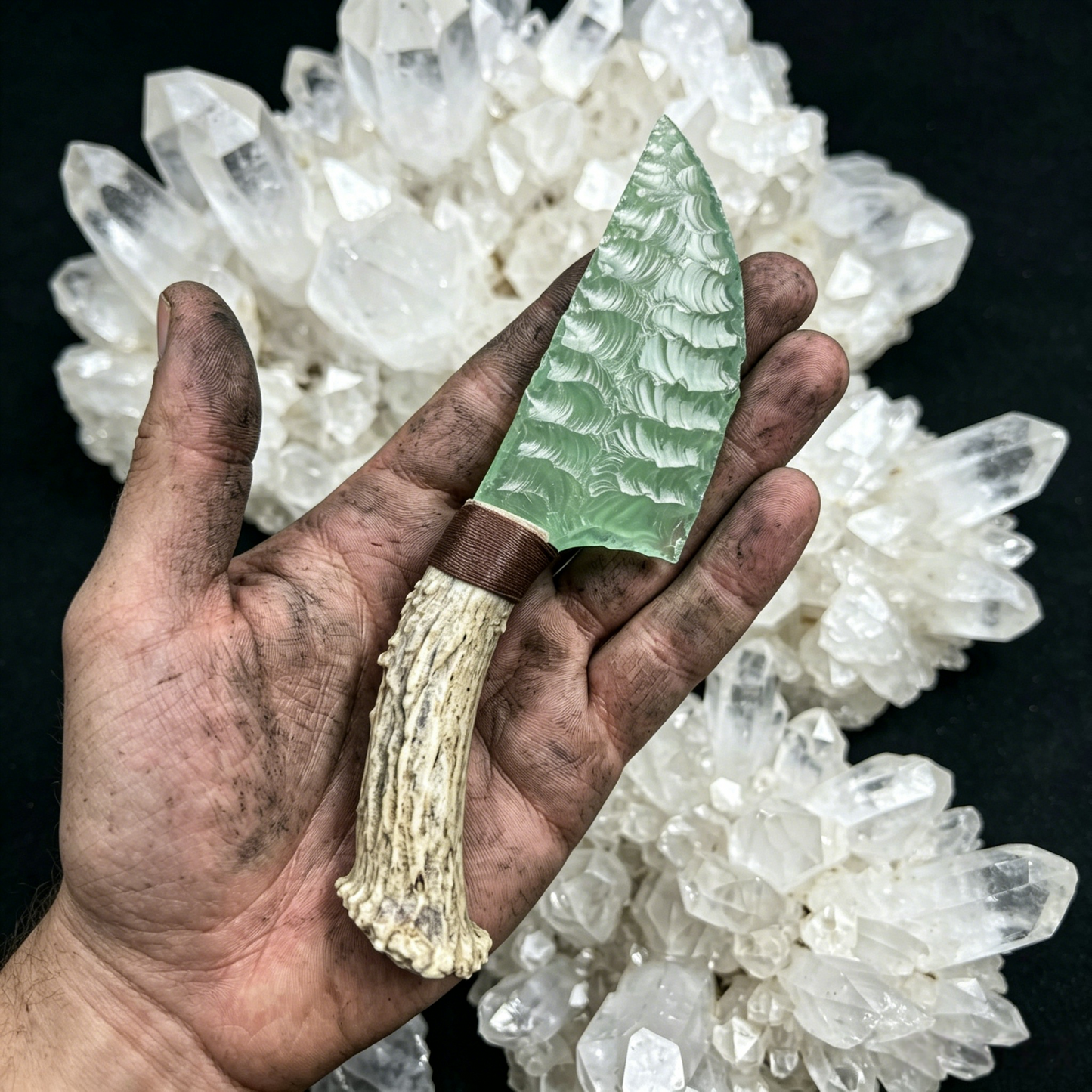 Elven Ranger Concept Prop | Artisan Hand-Knapped Crystal Sculpture