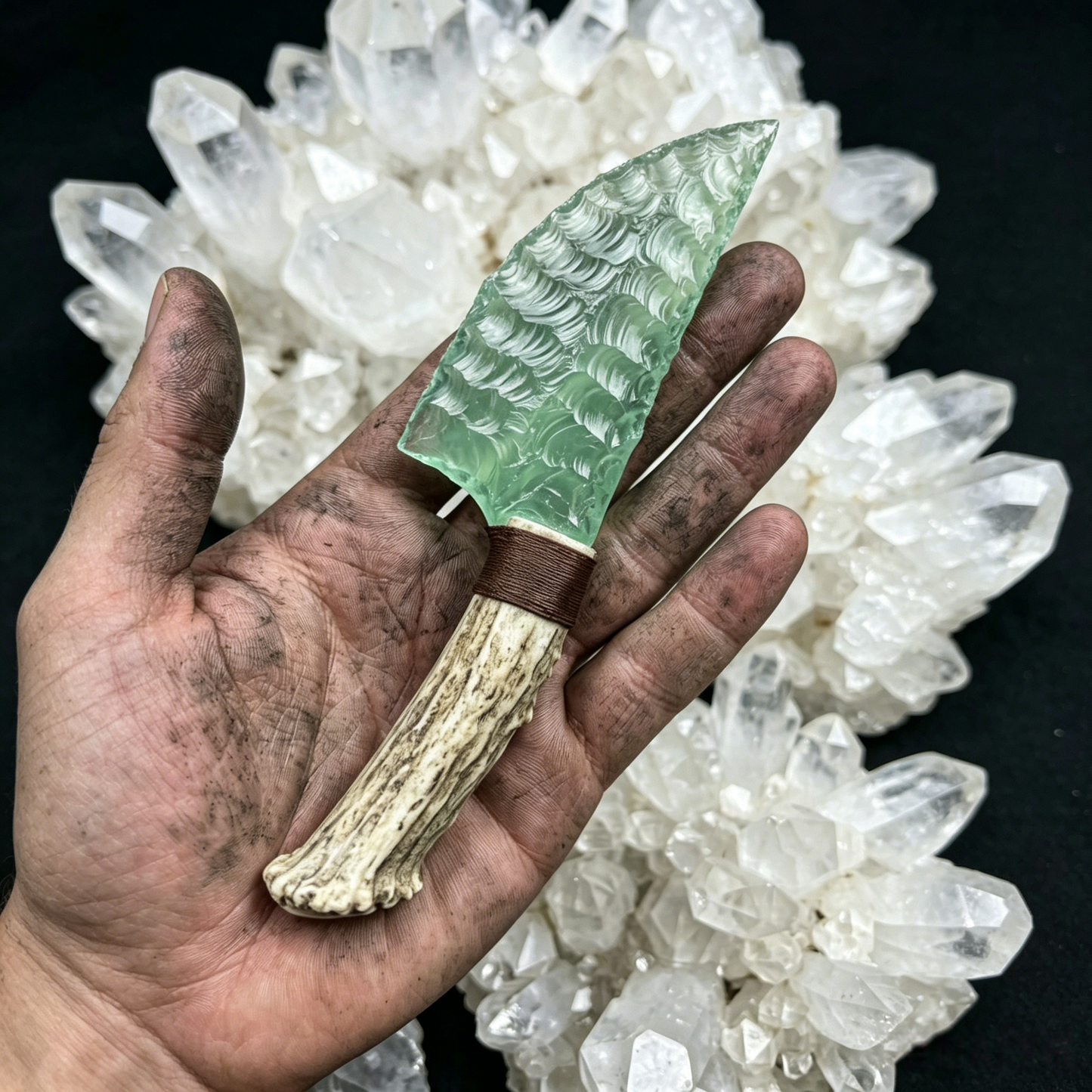 Elven Ranger Concept Prop | Artisan Hand-Knapped Crystal Sculpture