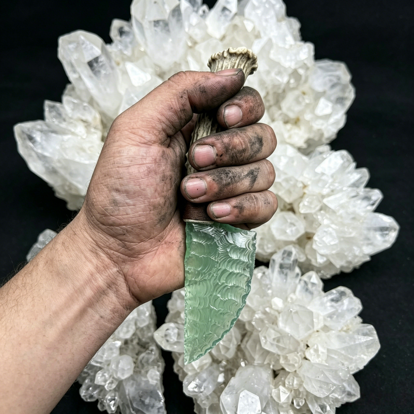 Elven Ranger Concept Prop | Artisan Hand-Knapped Crystal Sculpture