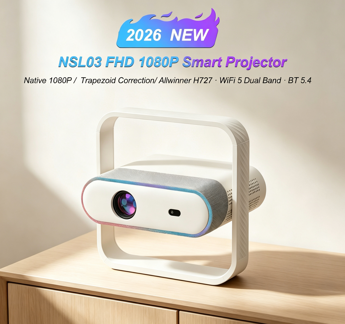 NSL03 Smart Projector — Watch. Listen. Glow.