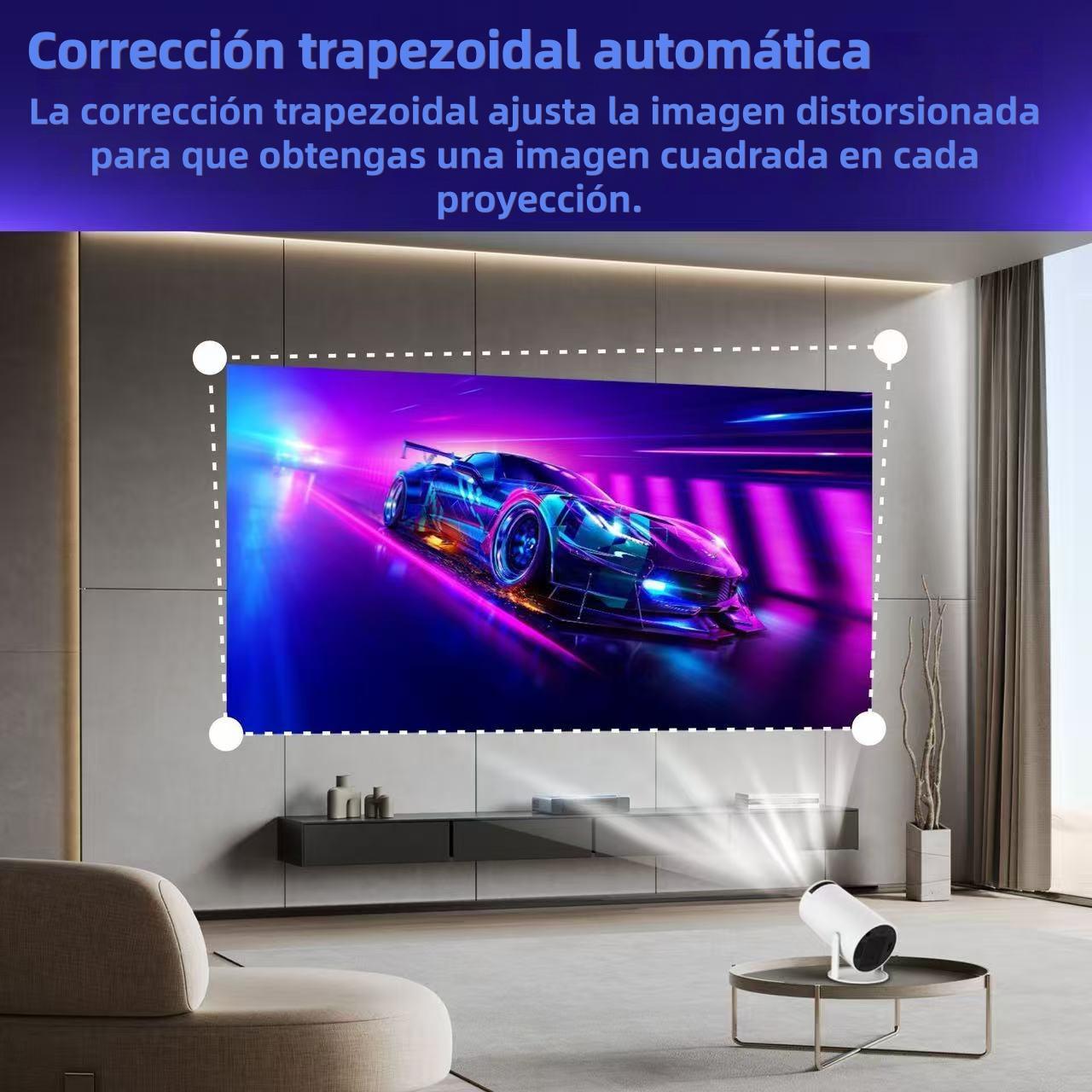 Proyector Inteligente Portátil HY300Pro Mejorado | 1080P Decodificación, Resolución Nativa 1280x720, Bluetooth 5.4, WiFi 6, Android 11, Altavoz Integrado para Cine en Casa