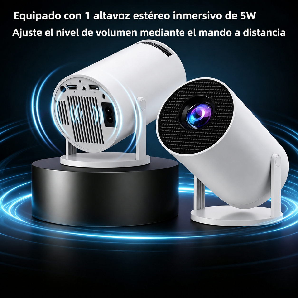 Proyector HY300 Mejorado con WiFi 6, Proyección desde App Móvil, Pantalla Gigante para Habitación y Cine en Casa