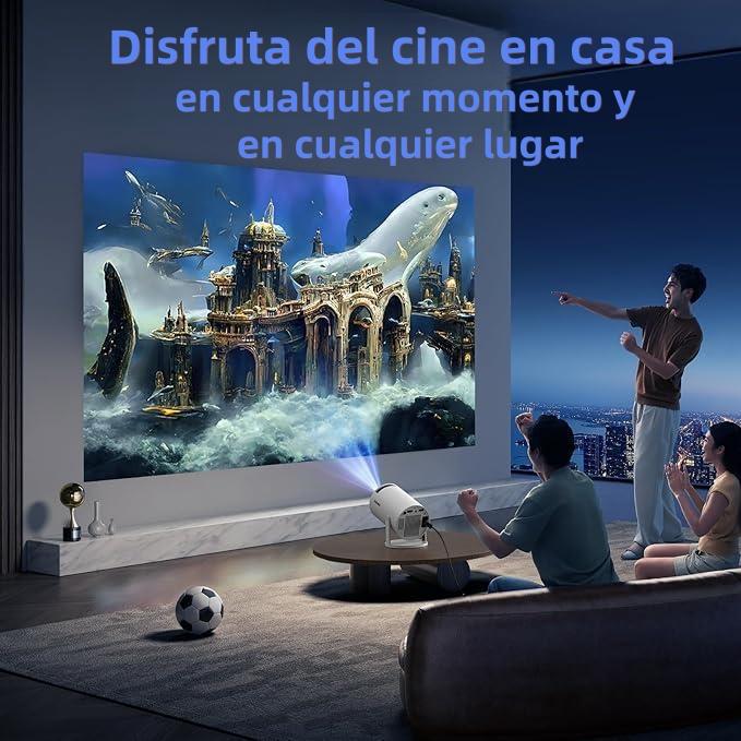 Proyector Inteligente Portátil HY300Pro Mejorado | 1080P Decodificación, Resolución Nativa 1280x720, Bluetooth 5.4, WiFi 6, Android 11, Altavoz Integrado para Cine en Casa
