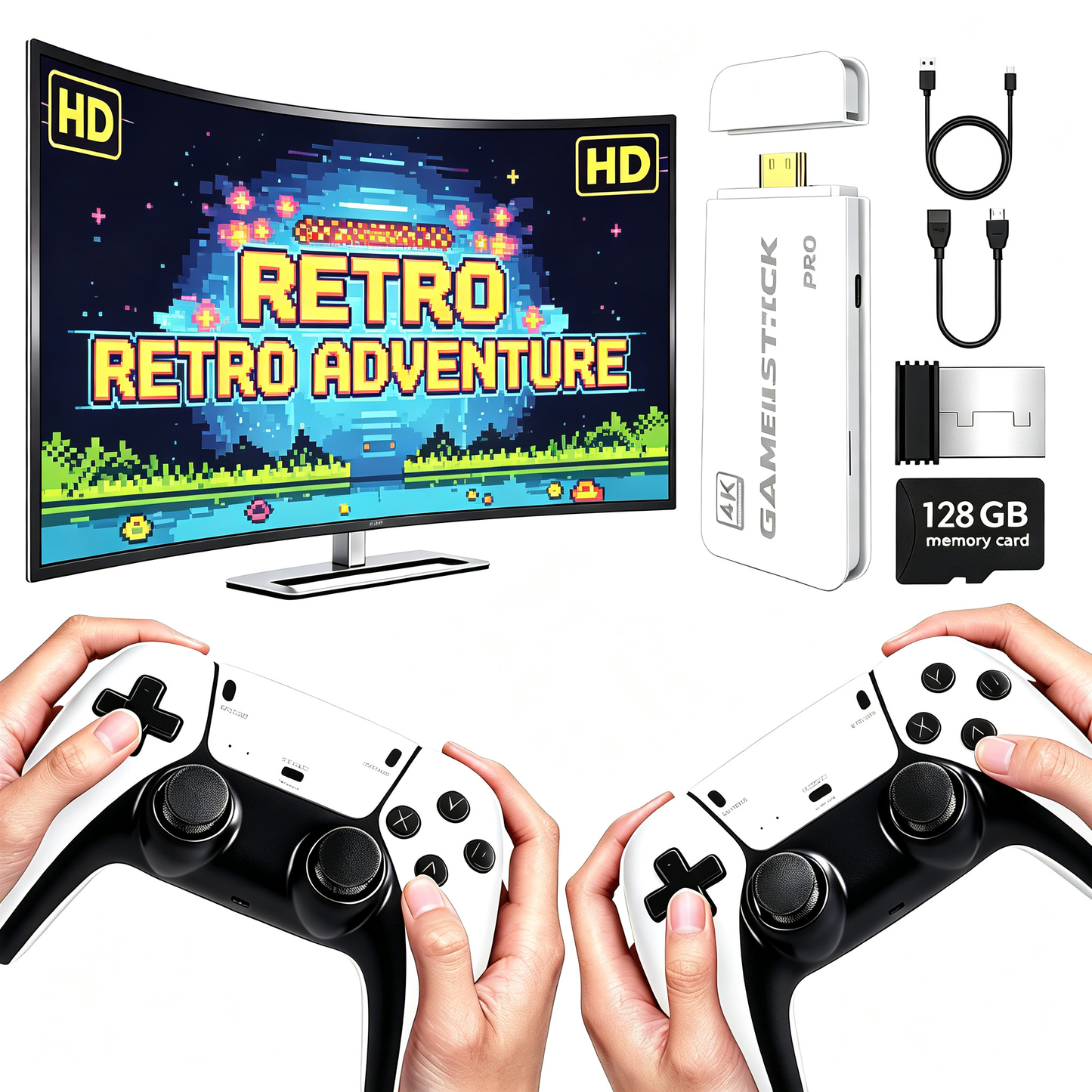 Consola de Juegos M15 128G  | +40000 Juegos Preinstalados | 2 Mandos Inalámbricos!